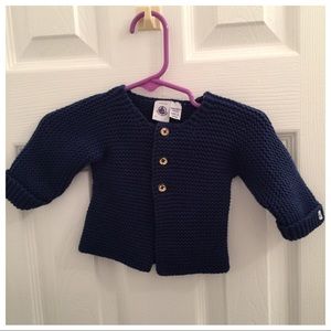 Petite Bateau size 3-6 months baby knit cardigan